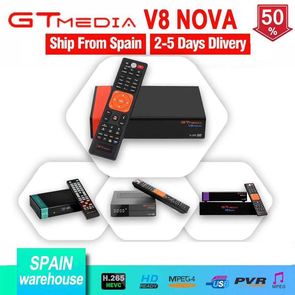 Спутниковый Ресивер FTA GTmedia V8X 1080P V8 Nova встроенный Wi Fi работает от DVB S2 Freesat V9 Super Gtmedia