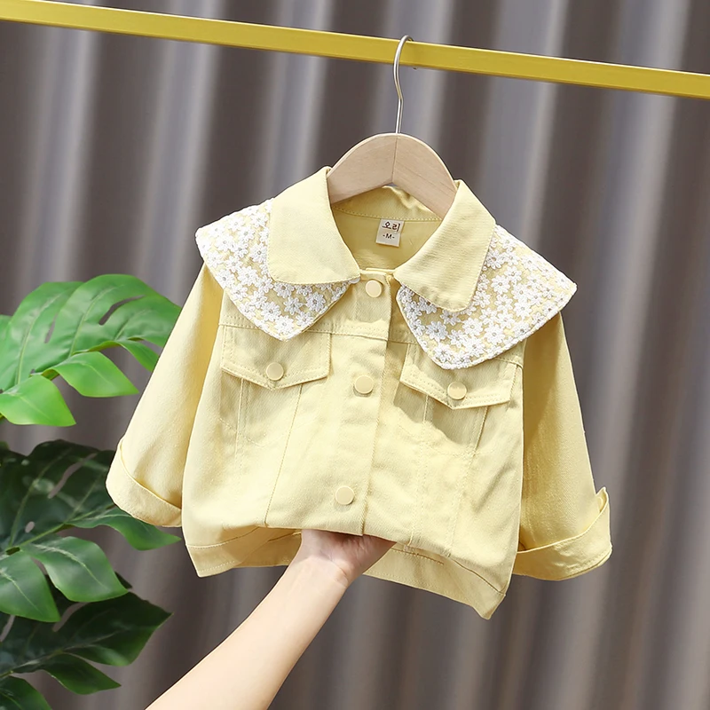 

2021 Spring & Autumn Kids Jackets for Baby Girls Long Sleeve Tullle Coats for Toddler Children Clothing for 3 4 5 6 7 8Y