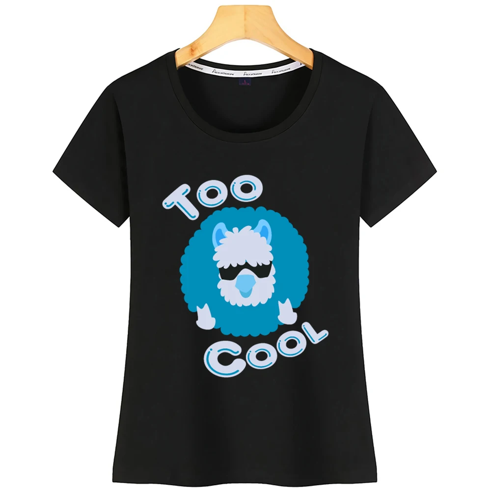 

Tops T Shirt Women Llama Too Cool Lama Alpaca Sunglasses Design Black Print Tshirt