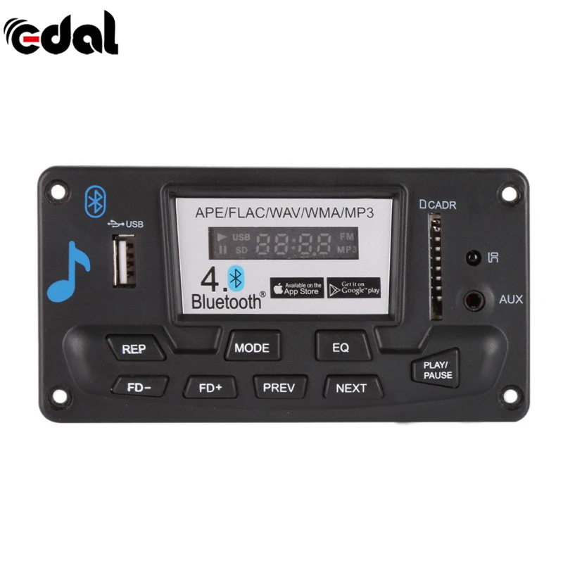 EDAL 4 0 Bluetooth MP3 декодирующая плата модуль светодиодный 12 В DIY USB/SD/MMC ape flac WAV декодер