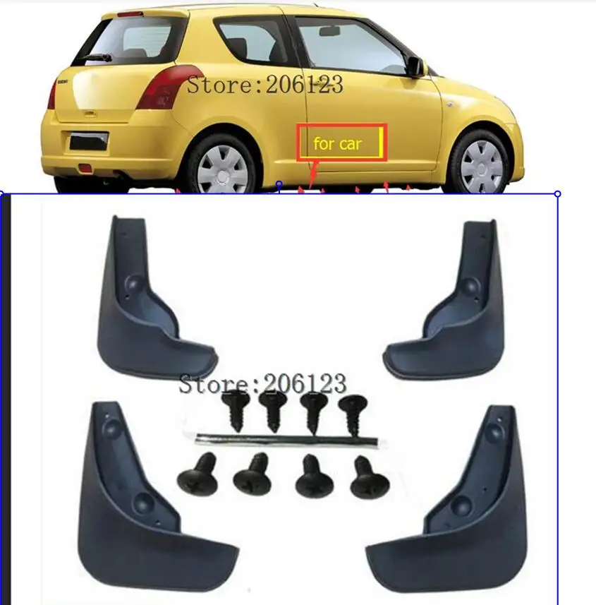 Брызговики для автомобиля Suzuki Swift 2 II 2005 2010 крыло брызговиков 2006 2007 2008