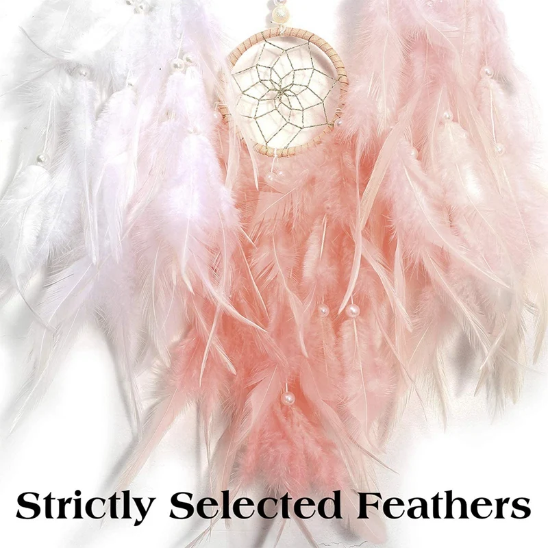

Dream Catcher,Handmade Dream Catcher Beads with Feathers,Wall Hanging Ornament for Bedroom(String with Lights)