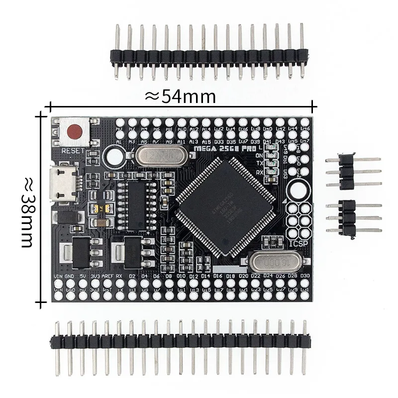 Чип MEGA 2560 PRO Embed CH340G/ATMEGA2560 16AU с штыревыми соединителями совместимый Mega