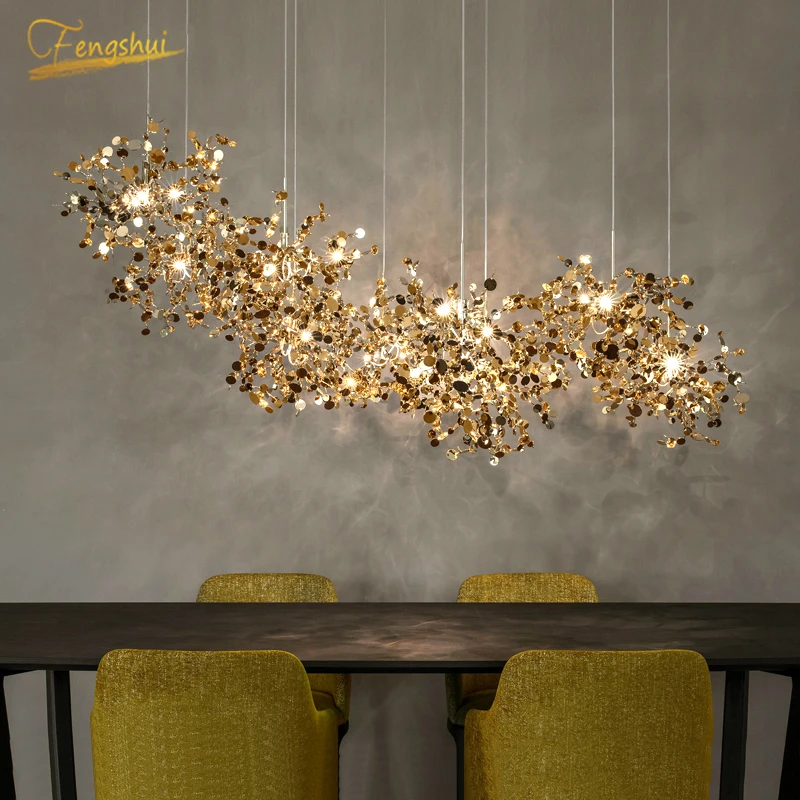 

Nordic Luxury Pendant Lights Lighting Stainles Steel Sequins Pendant Lamps Dining Room Living Room Home Decor LOFT Hanging Lamp