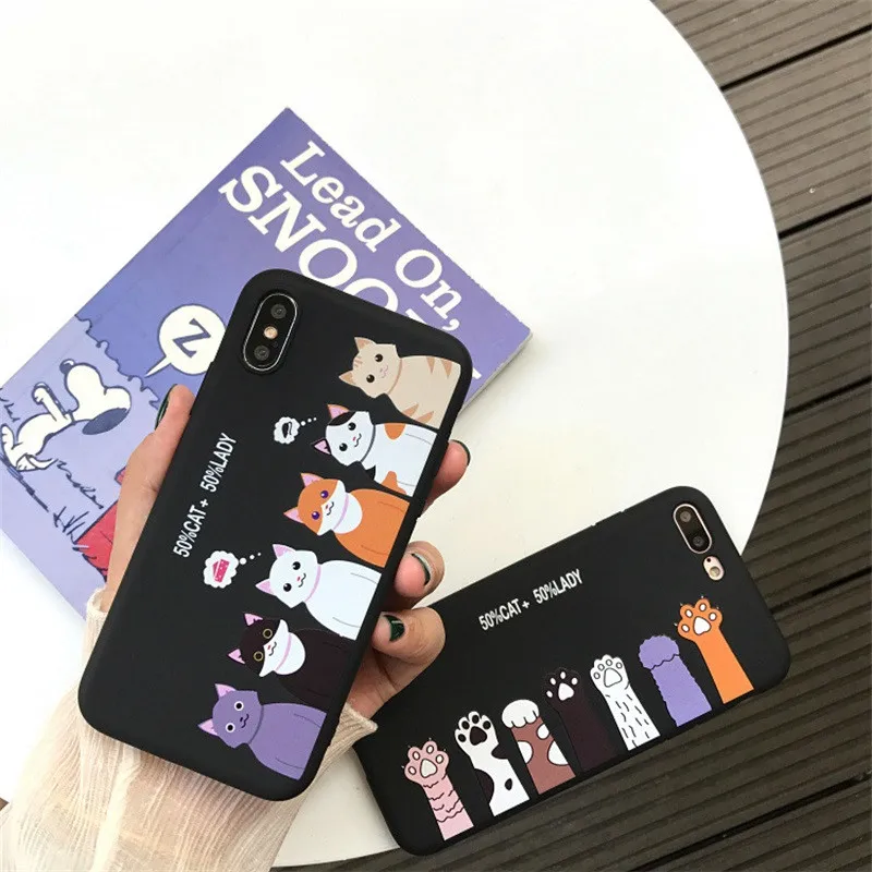 милый котенок лапа шаблон чехол для iPhone X XS 7 8 Plus 6 6s Мягкий силиконовый Для 6s| |
