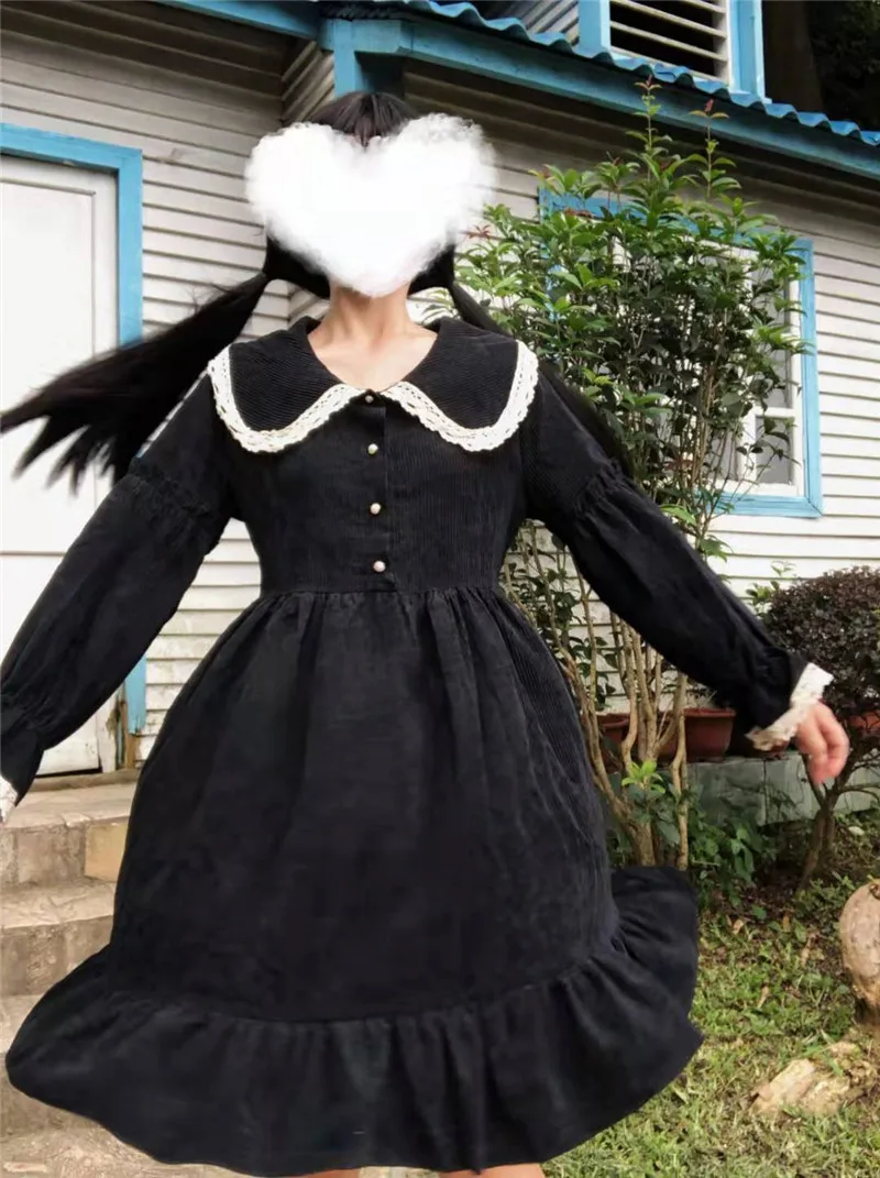 Harajuku Лолита платье уличная мода женское платье мягкие японские игрушки фонарь рукав Готический стиль тюль Лолита милое платье для девочки