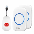 Беспроводной пейджер CACAZI, звонок для умного дома, для пожилых людей, экстренный звонок с сигнализацией, дистанционное управление на расстоянии 80 м, вилка стандарта США, ЕС, Великобритании, кнопка SOS