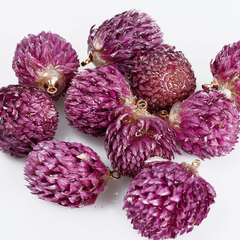 20-25 мм Серьги с сушеным цветком ботанические серьги из смолы настоящая природа сушеные серьги цветы ювелирные изделия 5 шт 10322350