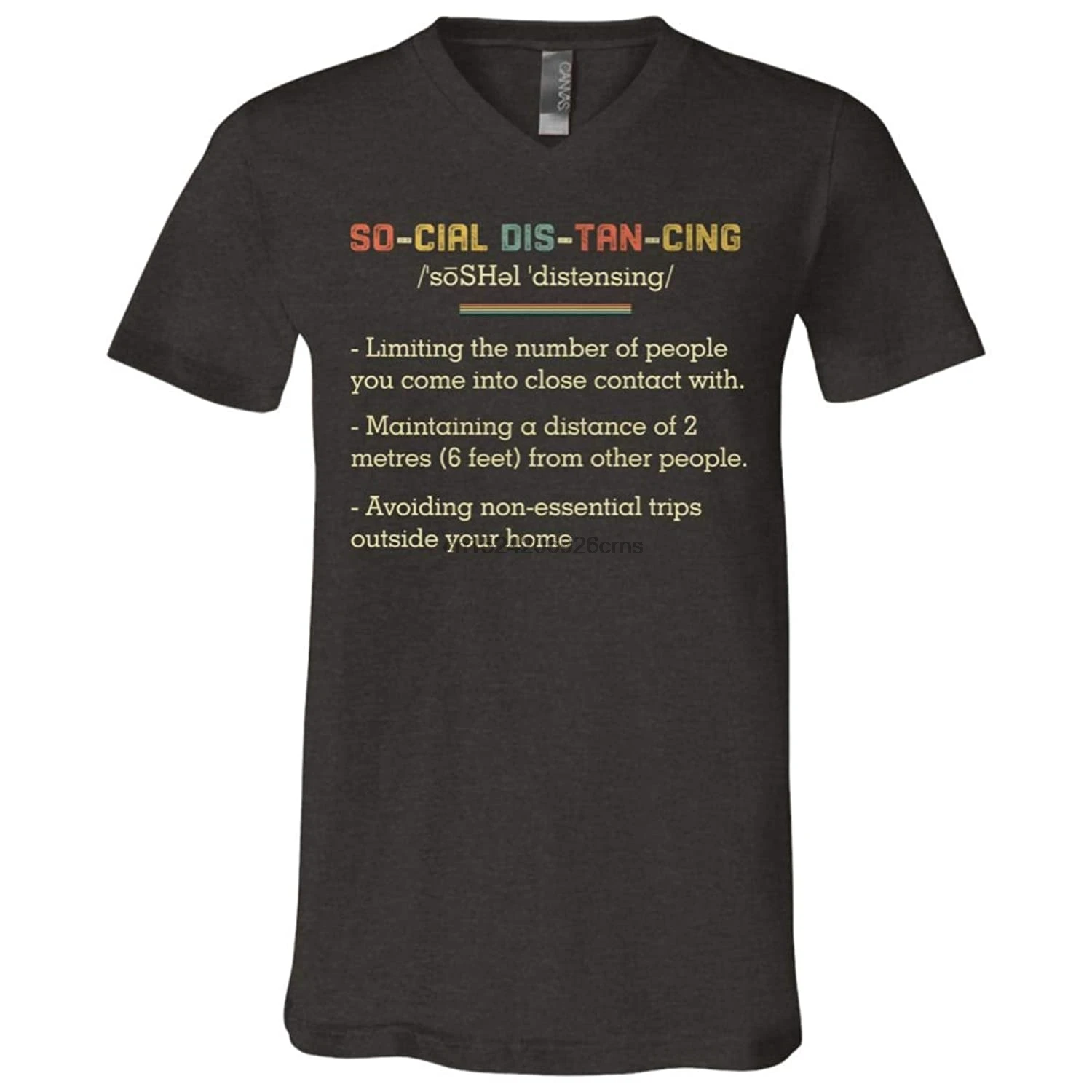 

Social Distancing Definition Vintage Retro T-Shirt V-Neck - Funny Social Distance Shirt