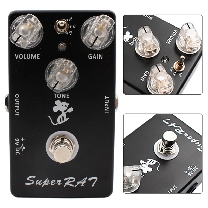

Mosky Super Rat Guitar Effect Pedal Hand-Made Three Mode Effects Classic Rat Distortion Boost Preamp- 3 In 1 Amazing Pedal Based