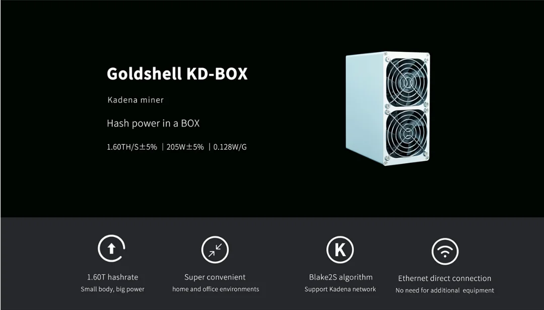В наличии Mute Goldshell KD-BOX 1 6 T/s ± 5% 205W KDA Miner Blake2s Coin NO PSU лучше чем Antminer s9 R4 Innosilicon |