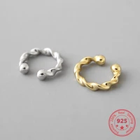 bitwbi charm 925 sterling silver ear cuff korean fashion twist s925 silver clip on earrings without piercing fine jewelry
