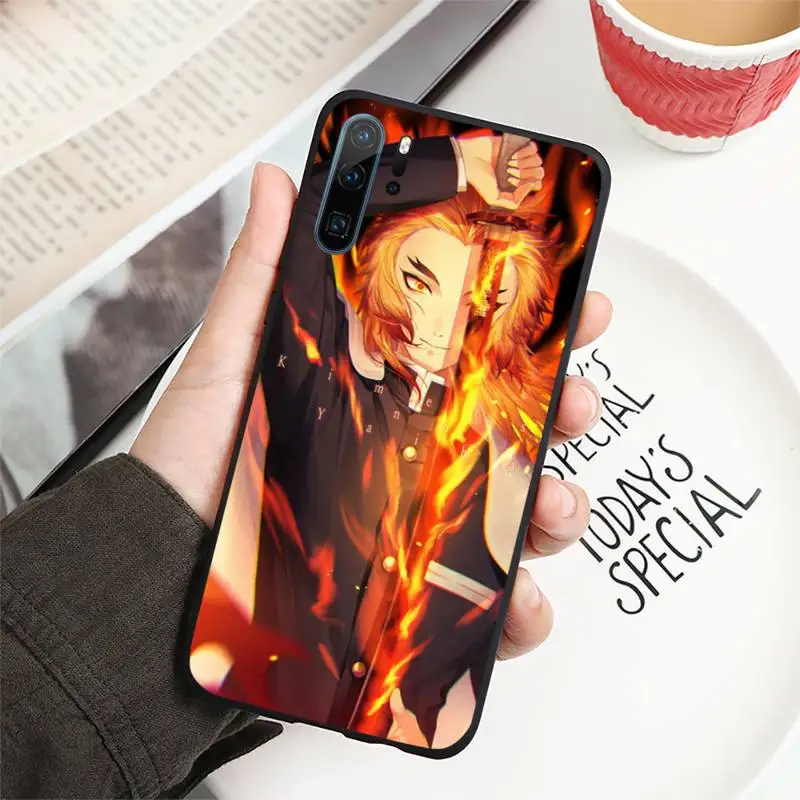 

Kyojuro Rengoku demon slayer anime Phone Case For Huawei honor Mate P 10 20 30 40 i 9 8 pro x Lite smart 2019 nova 5t
