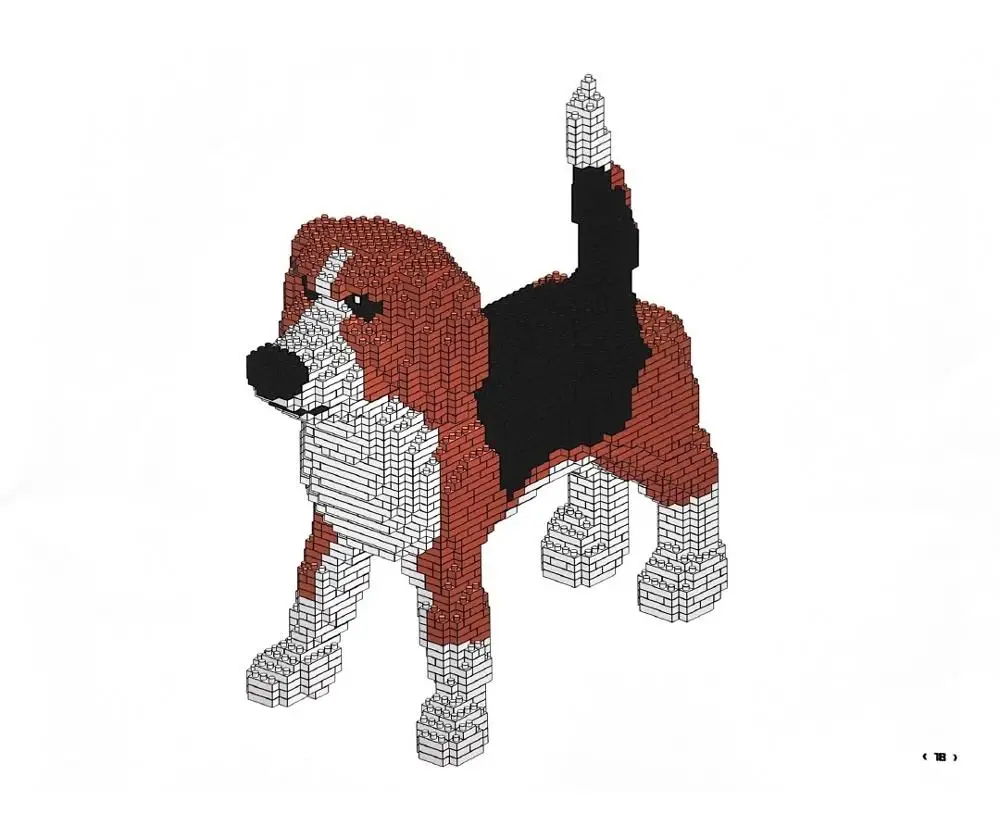 Маленькие блоки модель собаки Foxhound мини кирпичи животные строительная игрушка