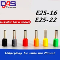 e25 16 4awg 25mm2 bootlace ferrules fortubular terminal connector 100pcs