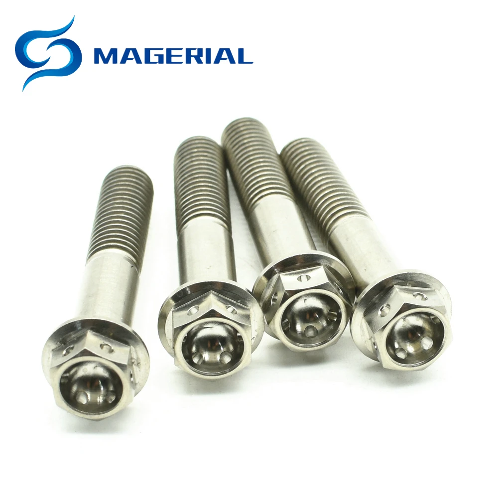 Титановые болты M6 10-50 мм DIY MTB Ti/Gold/Muticolor полый фланец с наружной шестигранной головкой Ti винты Ti Упаковка застежек из 4 штук