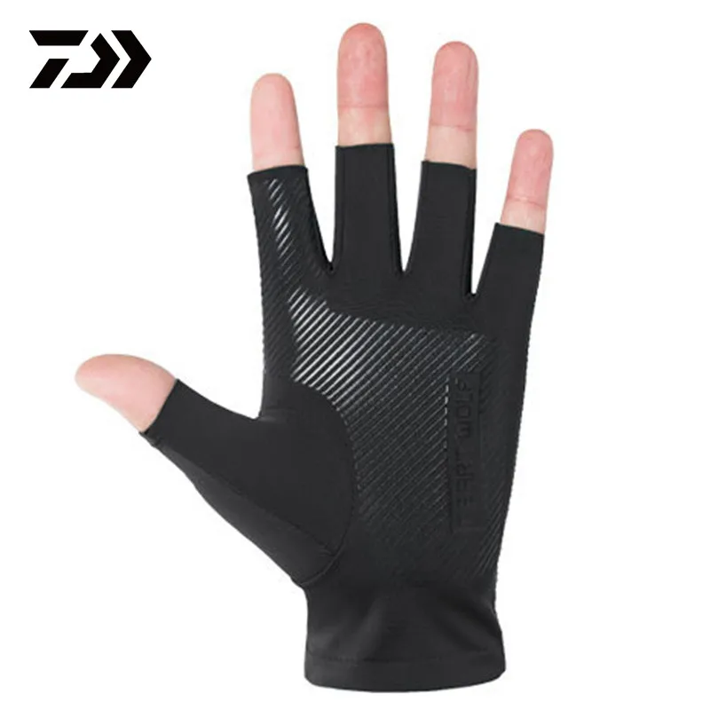 

New Daiwa Fingerless Gloves for Men Women UV Sun Protection Half Finger Fishing Glove for Fishing Paddling Sailing Rowing Hiking
