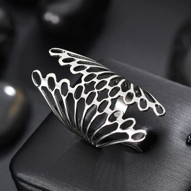 Кольцо женское из нержавеющей стали с подвеской в виде листа|Кольца| |