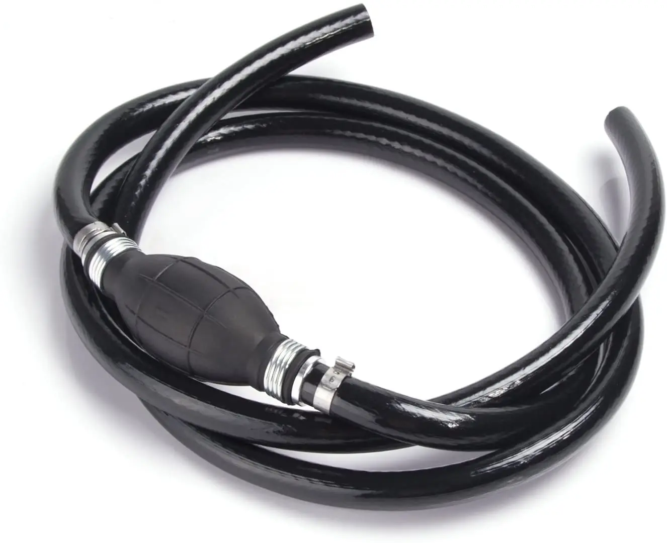 

Fuel Line Assembly, Nylon Braided 3/8" Marine Outboard Boat Motor RVs Fuel Hose Line Assembly with Primer Bulb Steel Hose