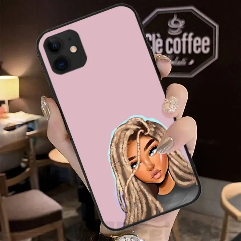 

Pretty African Girl Fundas Coque Case for IPhone 12 11 Pro Max XR X XS XR 7 8 6s Plus SE 2020 Cover Accessories