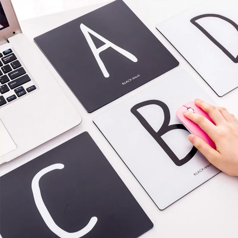 Модный креативный коврик для мыши с буквенным принтом милый мультяшный из ПВХ