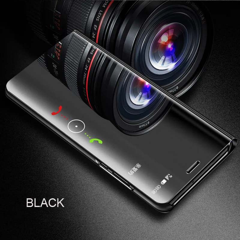 Black Умный зеркальный флип-чехол для телефона sony Xperia XZ3 для sony Xperia XZ4 защитный чехол Fundas Capa - Цвет: Black