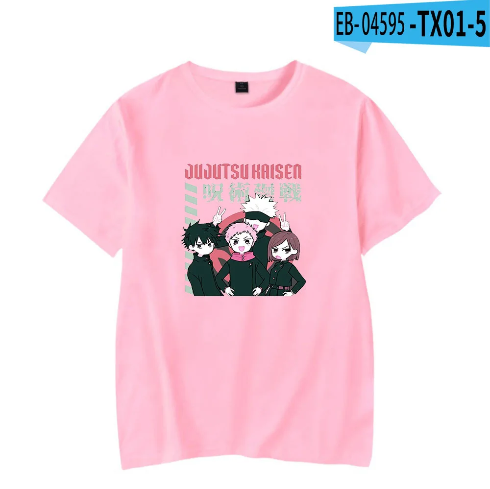 

New Jujutsu Kaisen Tshirts Men Causal 100% Cotton Graphic T Shirts Summer Short Sleeve Cartoon T-shirts Male Cool Top 2021