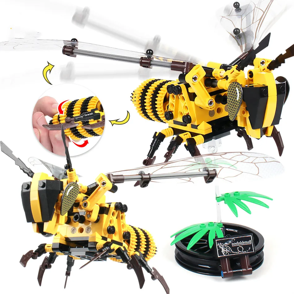 236 шт Имитация насекомых DIY пчела Оса строительные блоки маленького размера