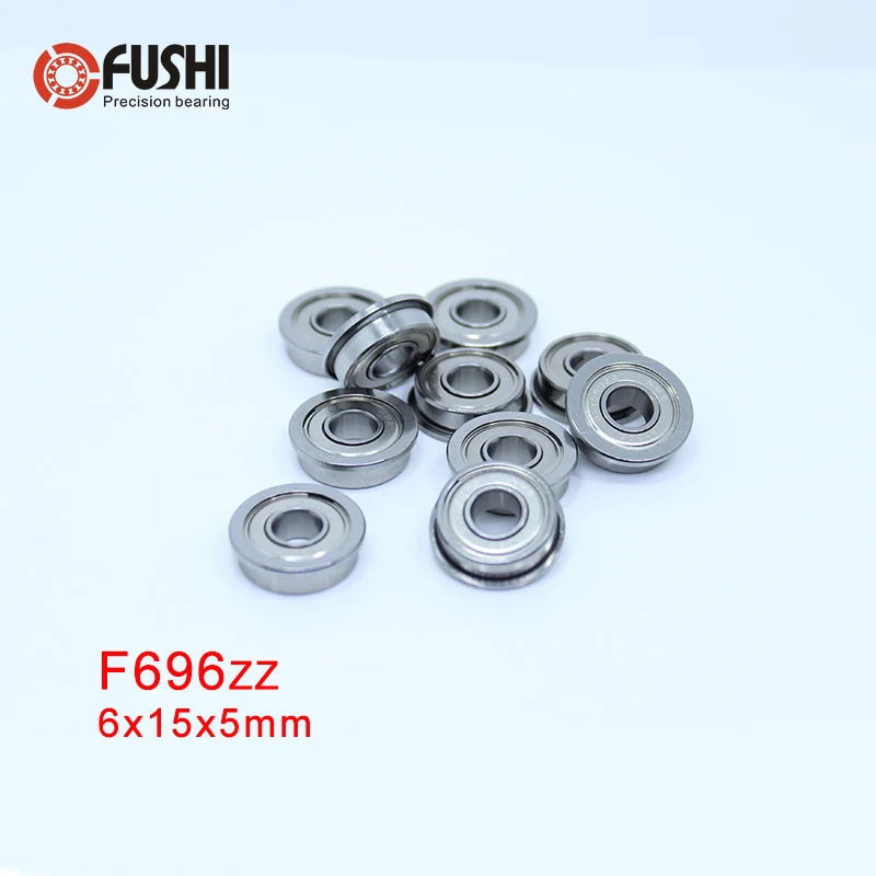 

F696ZZ Flange Bearing 6x15x5 mm ABEC-1 ( 10 PCS ) Flanged F696 Z ZZ Ball Bearings F619/6ZZ