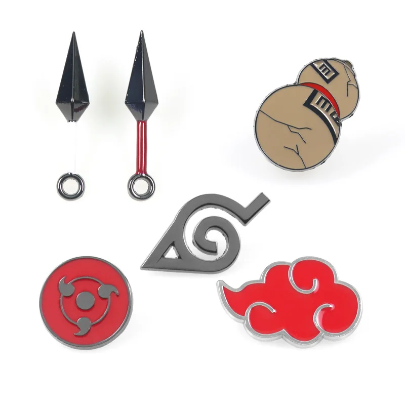 Брошь для косплея Наруто реквизит костюмов Акацуки металлическая эмалированная