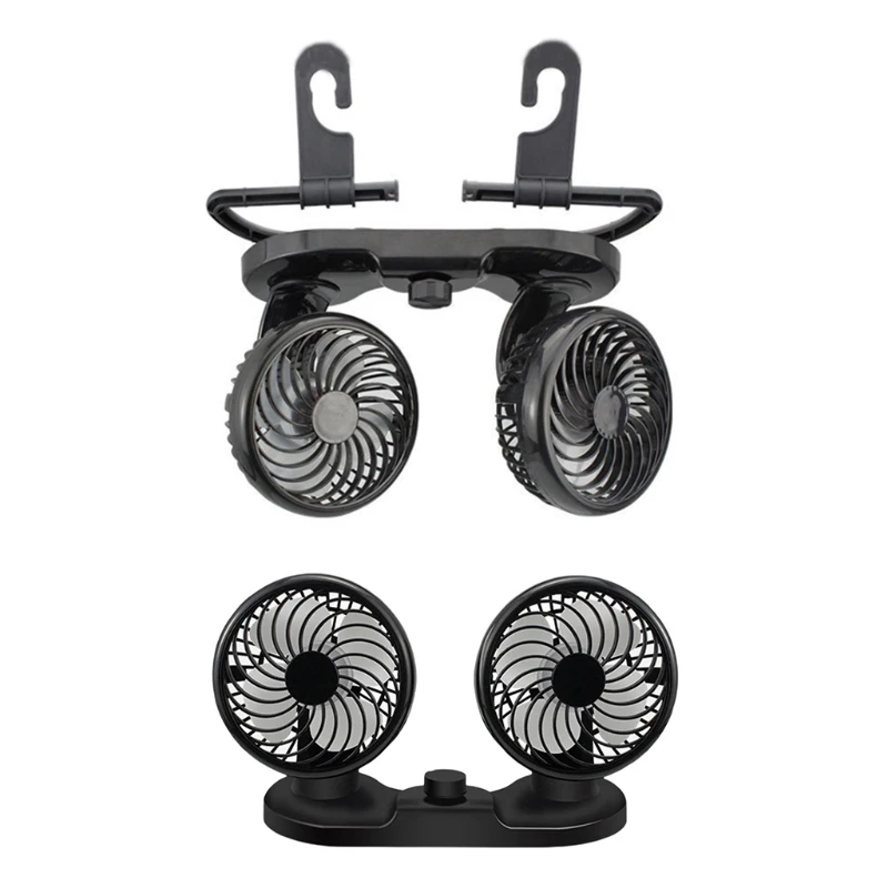 

Double-headed Electric Car Fan 12V/24V Auto Powerful Cooling Device Rotatable Multipurpose Air Cooler Automobile Cooling