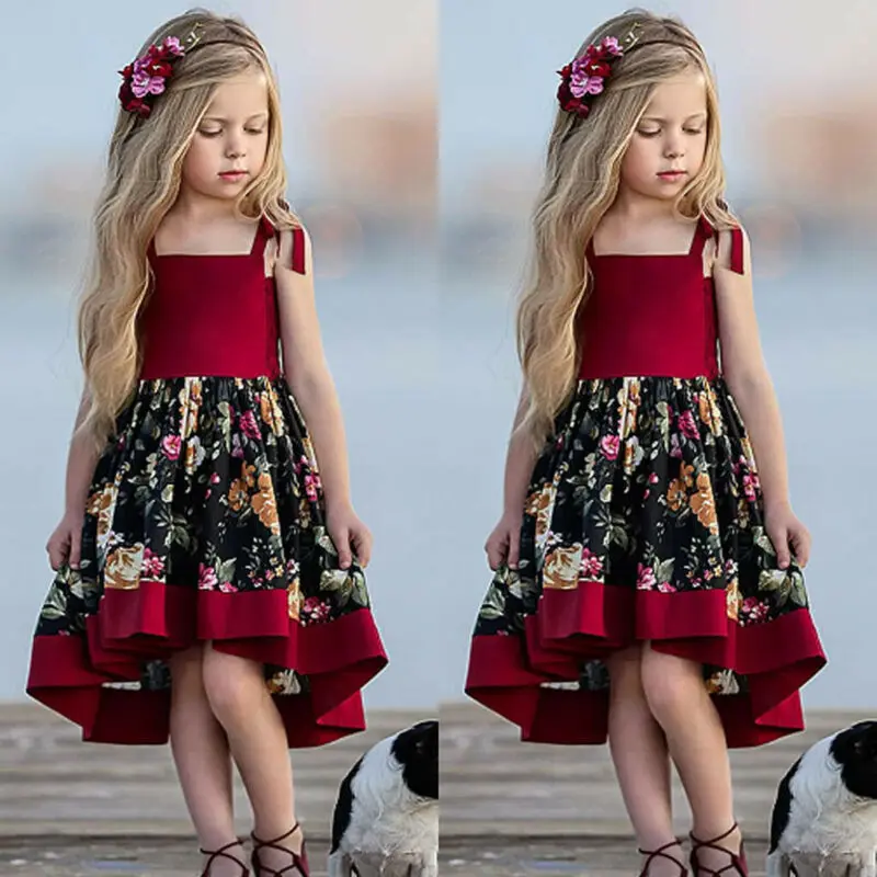 Летнее Повседневное платье принцессы для маленьких девочек сарафан одежда |