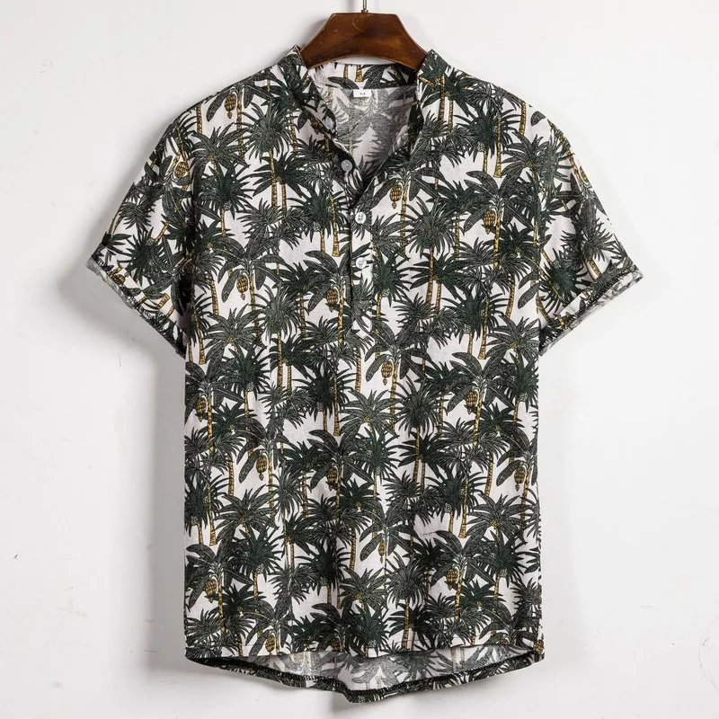 

Ropa De Hombre 2021 Summer New European Size Men's Hot-selling Floral Short-sleeved Shirt for Men