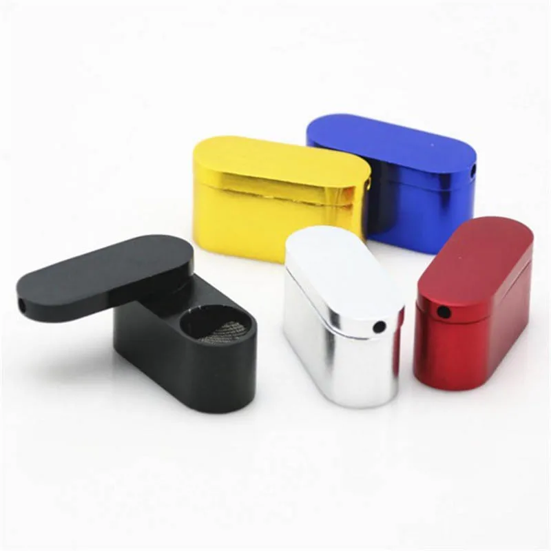 

Rotation Herb Tobacco Pipes Portable Grinder Smoke Mini Metal Smoke Pipe Smoking Pipe 1 PCS Random Delivery