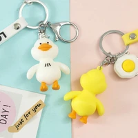 cartoon cute three dimensional little yellow duck keychain pendant creative car decoration girl bag decoration ornament gift