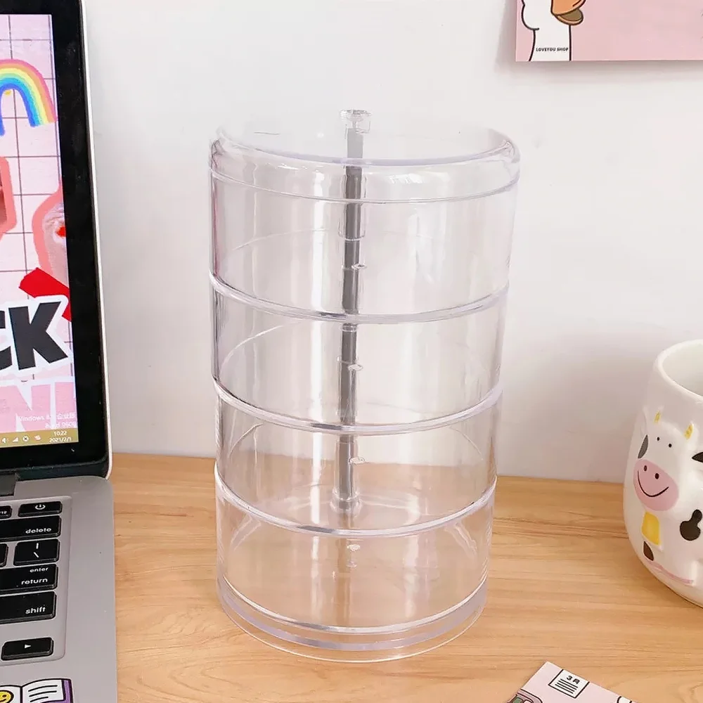 

1Pc Household Storage Box Rotating Makeup Storage Case Desktop Storage Shelf