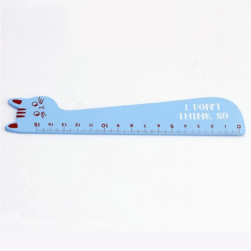 

Cat Shape Wood Ruler Cartoons Animal Black Yellow Straight Measuring Tool Supply