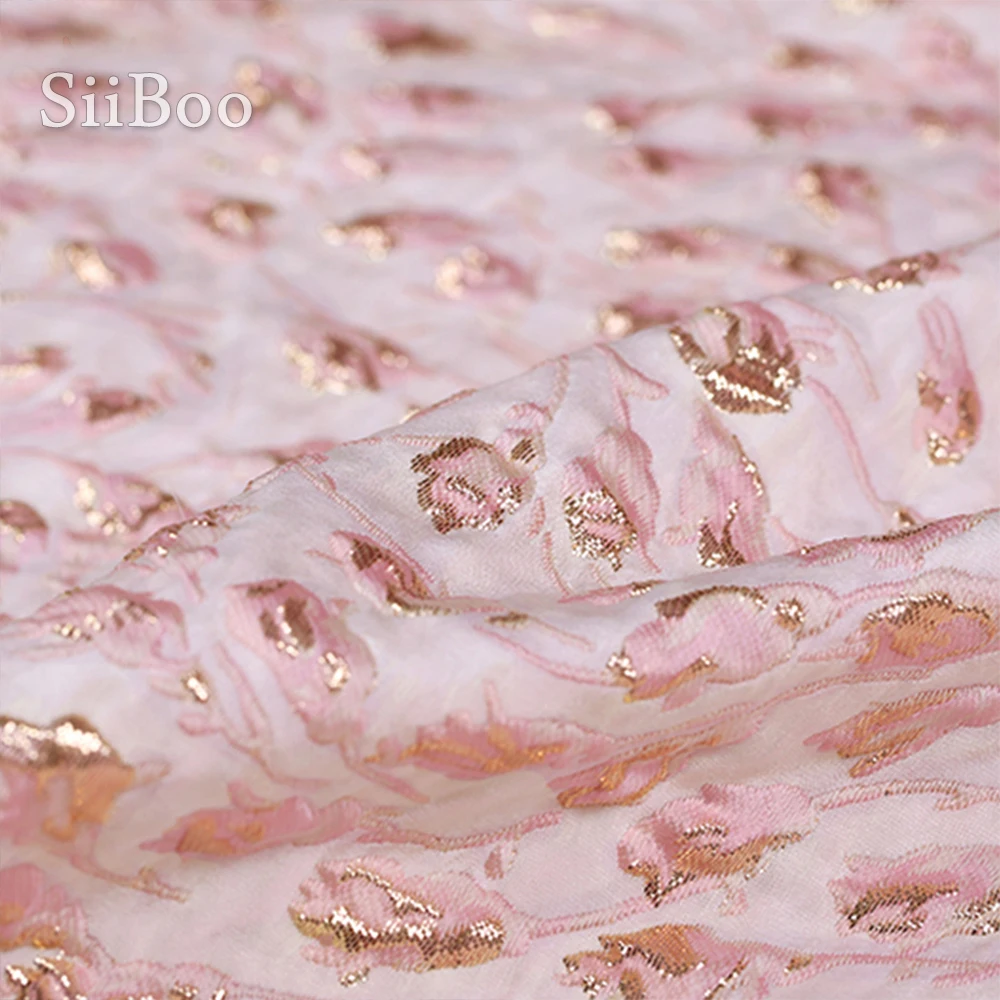 

American style luxury floral metallic jacquard brocade fabric for dress tissu telas tecidos stoffen cloth textile sewing SP4398