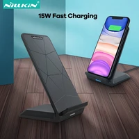 nillkin 15w qi wireless charger stand for iphone se 12 11 pro x xs 8 xr fast wireless charging for samsung note 20 s20 s20 s10