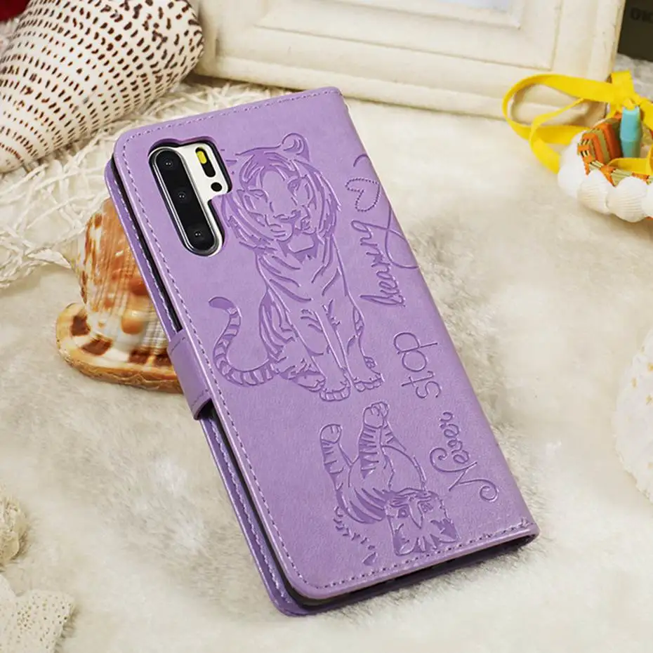 Кожаный флип-чехол с 3D кошкой и тигром для huawei P30 P20 Pro mate 30 Lite P Smart Z Y7 Prime Honor 9X20 Pro 8A 10i Y6