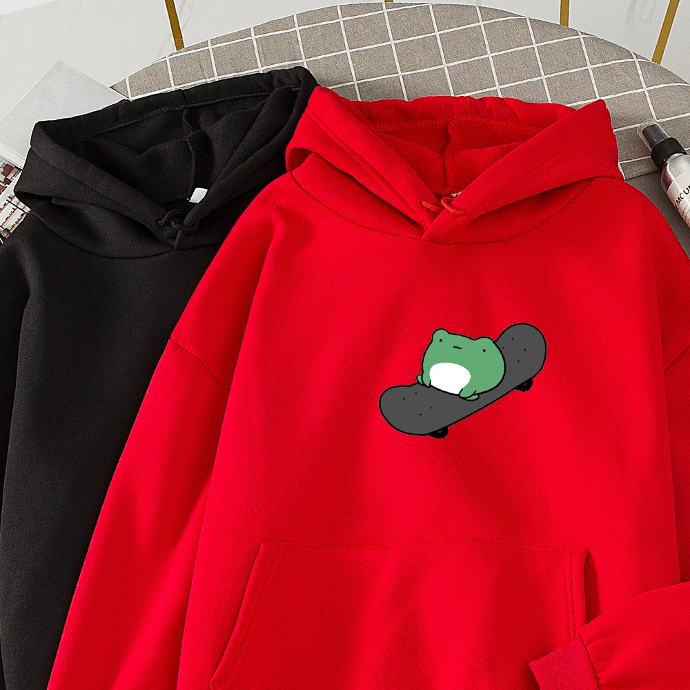

Spring and Autumn Skateboard Frog Oversized Sweatshirt Men's and Women's Hoodie Warm Pullover Drawstring Korean version