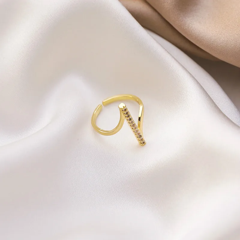 

2021 New Exquisite Crystal Simple Irregular Adjustable Rings Fashion Temperament Simple Open Rings Elegant Female Jewelry