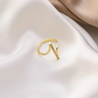 2021 new exquisite crystal simple irregular adjustable rings fashion temperament simple open rings elegant female jewelry