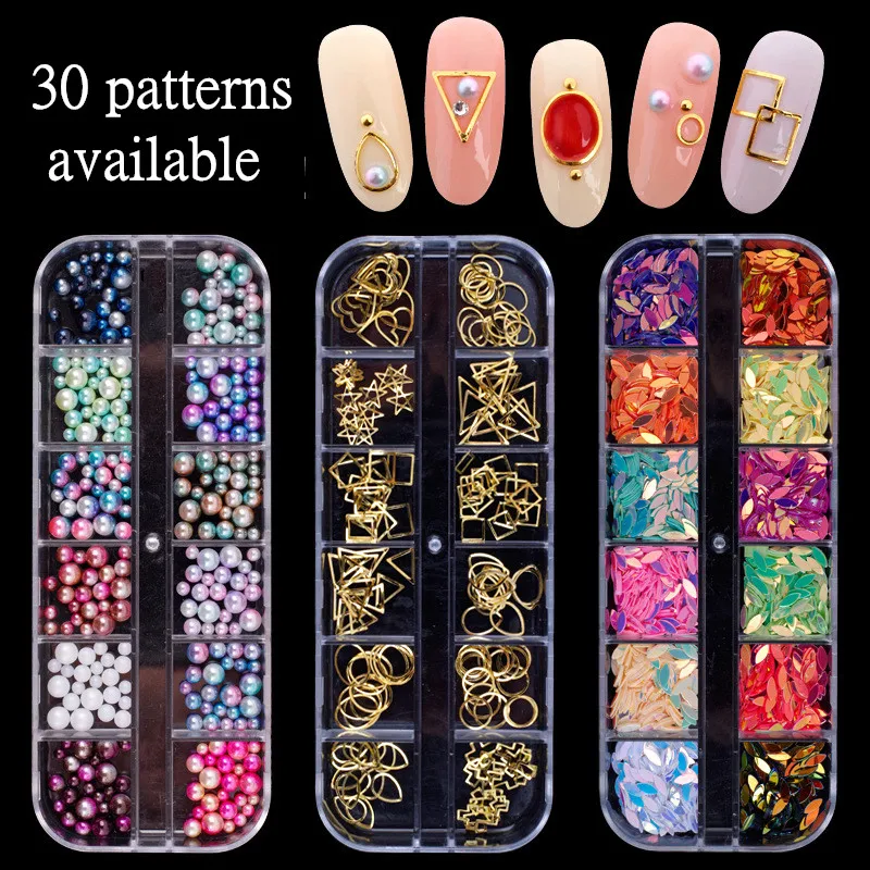 1 коробка декоративный камень для ногтей золотой оболочки звезды шпильки