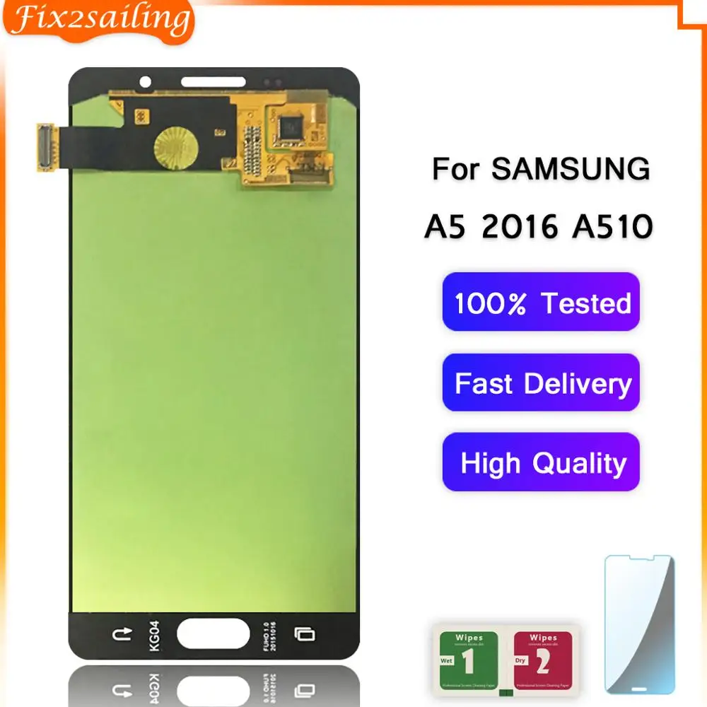 Супер АМОЛЕД ЖК-экран для Samsung A5 2016 A510 A510F A510M A510FD A5100 A510Y, сенсорный экран, сборка дигитайзера, замена.