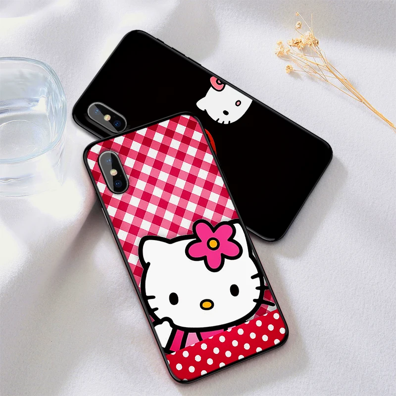 Hello cat Мягкий чехол из ТПУ для Apple iPhone X XR XS MAX 5 5S 5C SE 6 S 7 8 Plus ipod touch силиконовый