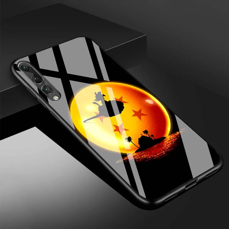 Чехол для телефона huawei P20 P30 lite P20 P30 PRO MATE 20 lite 20 PRO Honor 10 Dragon Ball z super Goku с логотипом из закаленного стекла