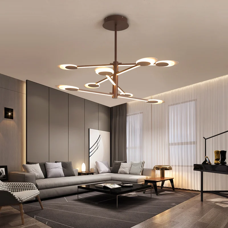 Новый современный светодиодный потолочный светло-коричневый светильник для