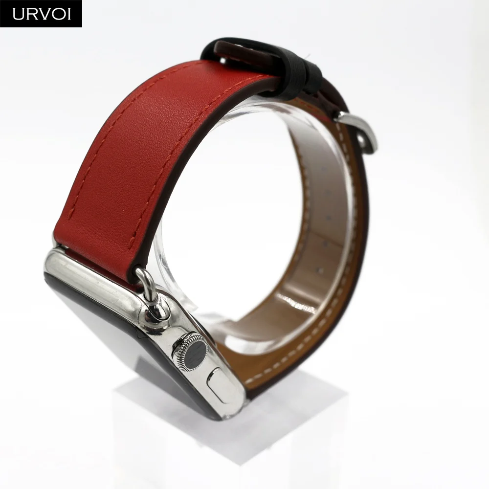 Ремешок URVOI для apple watch series 6 5 4 3 2 SE кожаный браслет Swift iWatch классический ручной