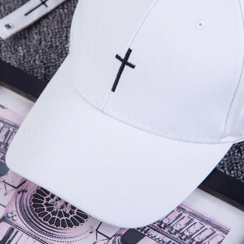 

Hip Hop Baseball Cap Canvas Casual Letter Embroidery Cross Sun Hat for Men Women Adjustable